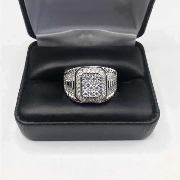 925 Sterling Silver 2.50CT MOISSANITE Men's Ring size 10 or 11 - Picture 11 of 15